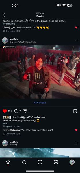 Instagram post of a night event