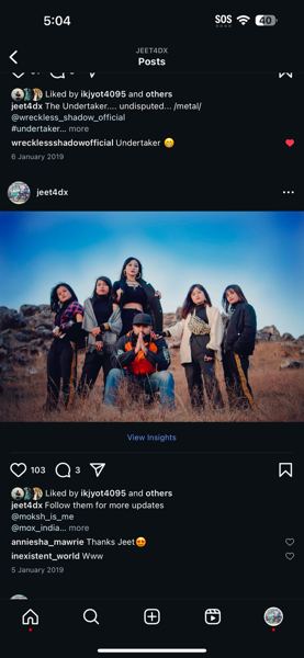 Instagram post of a group photo