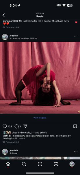 Instagram post of a dancer in red
