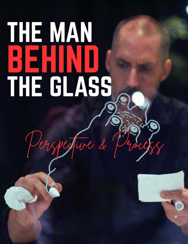 Poster titled The Man Behind the Glass